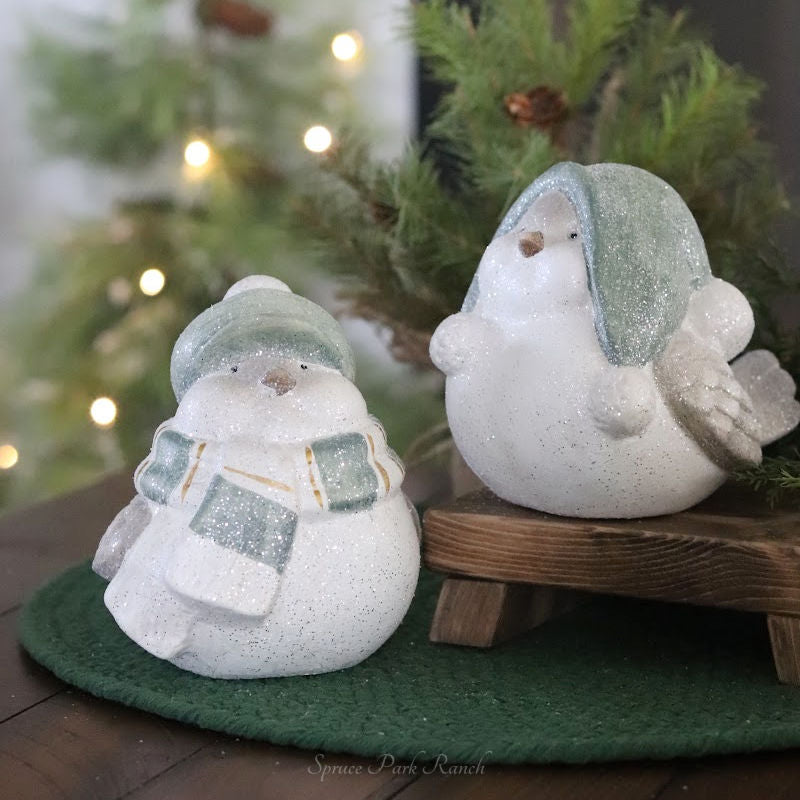 Sage and Silver Chubby Winter Bird