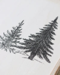 Reversible Pine Trees and Olive Branches Wood Sign