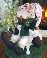 Sitting Snowman With Light Up Tree