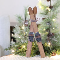 Decorative Wooden Skis 12"