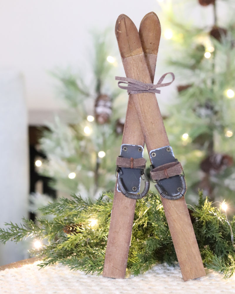 Decorative Wooden Skis 12"