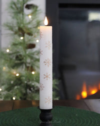 Gold Snowflake LED Taper Candle
