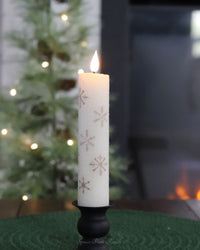 Gold Snowflake LED Taper Candle