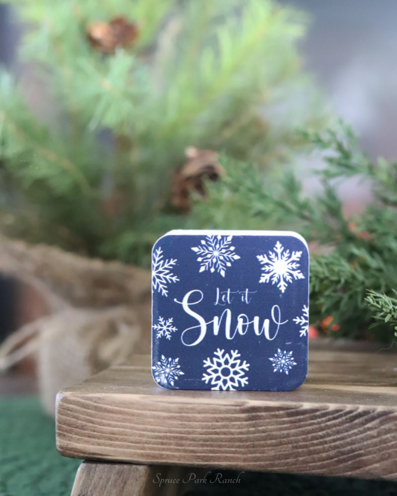 Dark Blue Snowflake Mini Block