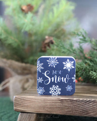 Dark Blue Snowflake Mini Block