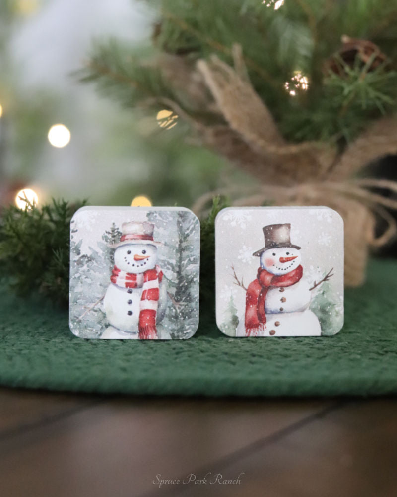 Red Scarf Snowman Mini Block