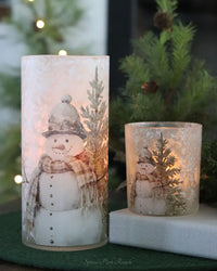 Snowman and Tree Candle Holder