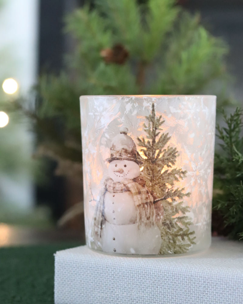 Snowman and Tree Candle Holder