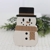 Chunky Wood Snowman Sitter