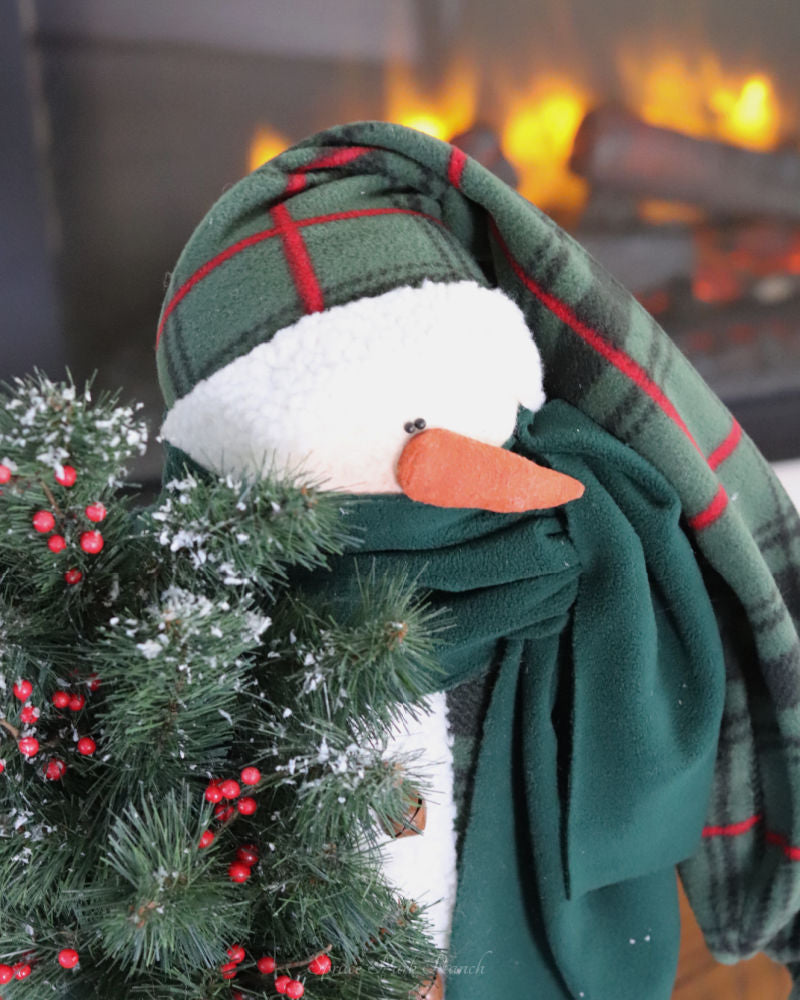 Green Plaid Extra Large Snowman