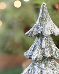 Dark Green Snowy Resin Tree