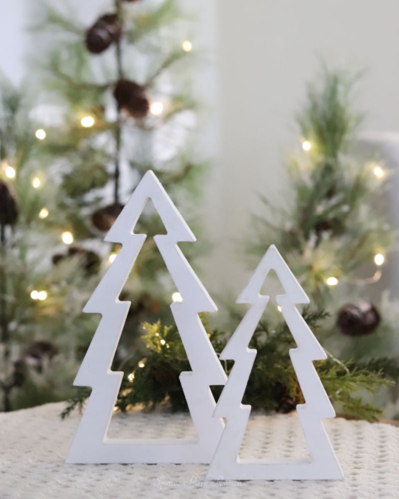 White Wood Tree Cutout Small