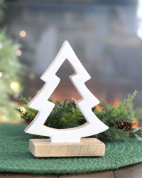 White Enamel Tree Cutout