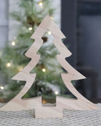 Curved Edge Wood Tree Cutout Natural