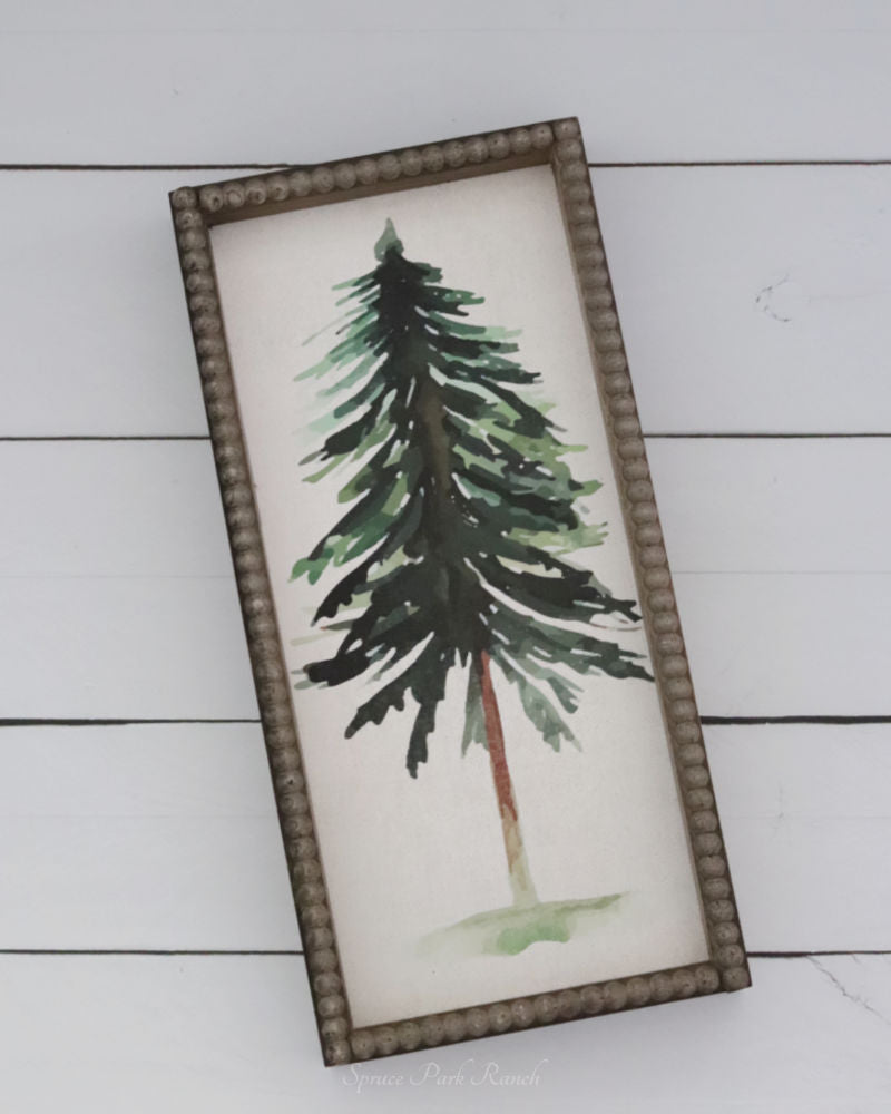 Winter Tree Beaded Frame Wall Art