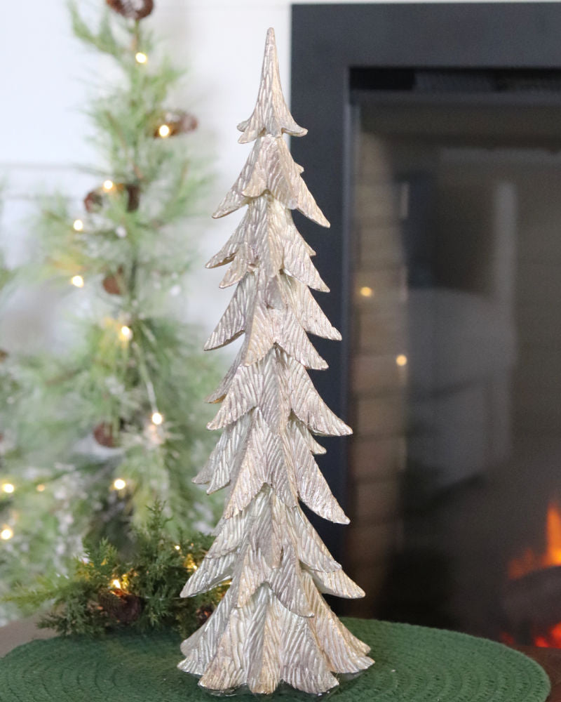 Gold Brushed Resin Christmas Tree