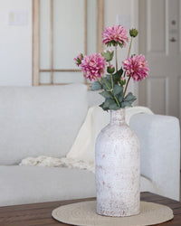 Distressed White Ceramic Vase