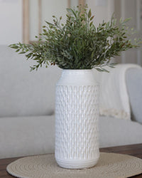 White Embossed Porcelain Vase