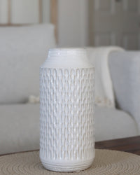 White Embossed Porcelain Vase