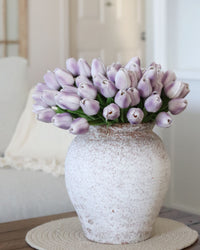 Distressed White Ceramic Vase