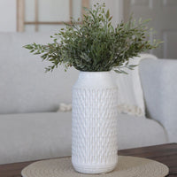 White Embossed Porcelain Vase