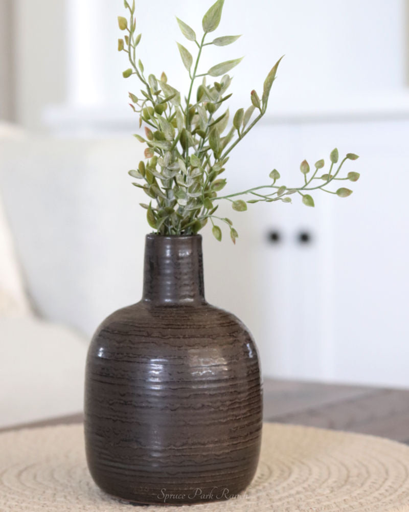Brown Narrow Neck Porcelain Vase