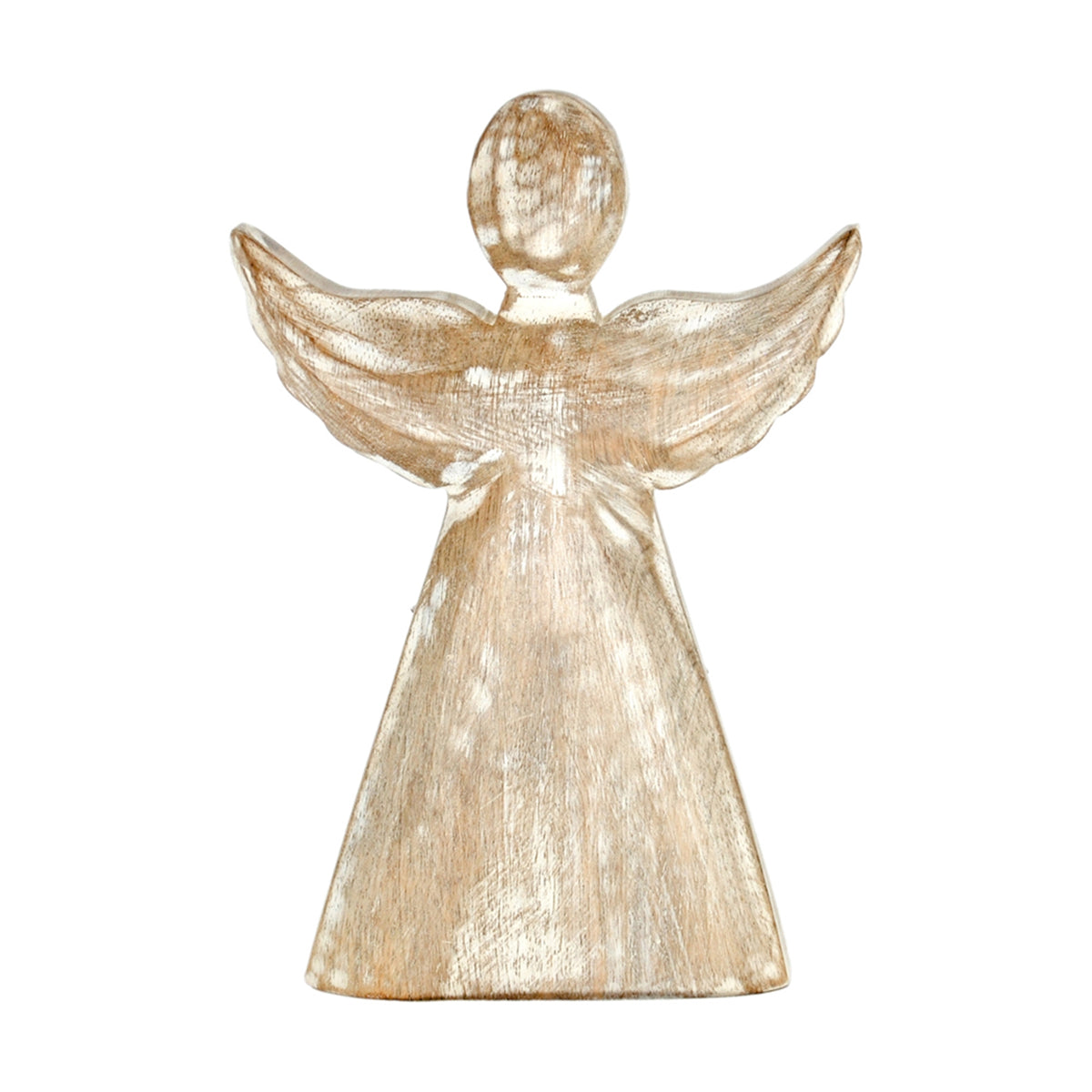 Rustic Whitewashed Wooden Angel