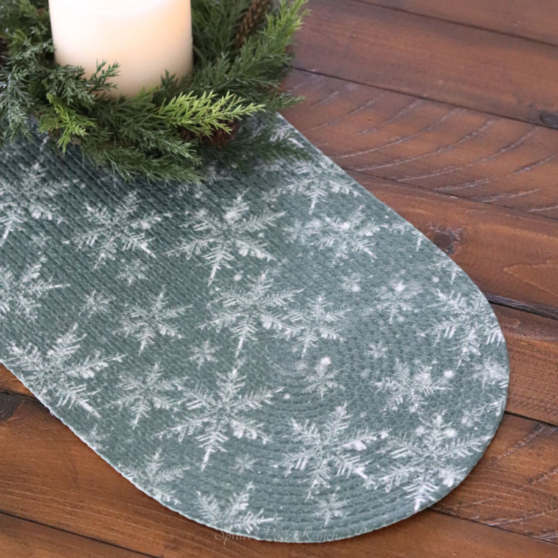 Whispering Winter Oval Table Runner 24"L