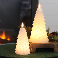 White LED Glitter Christmas Tree Candle