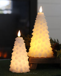 White LED Glitter Christmas Tree Candle