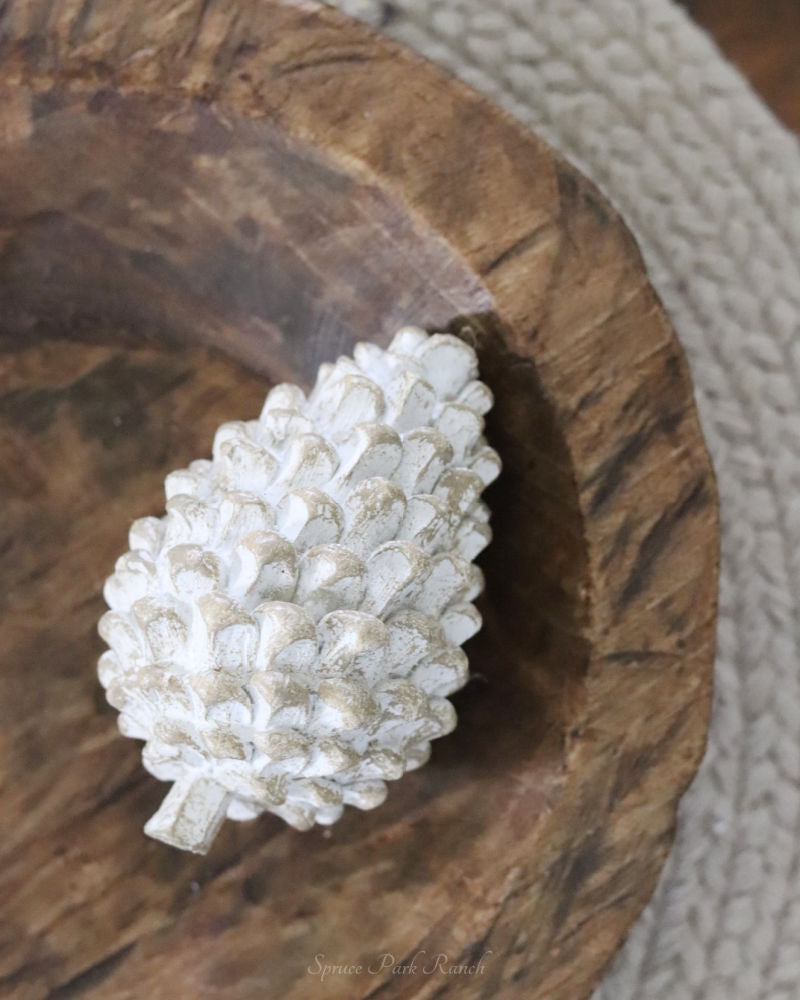 Whitewashed Pinecone