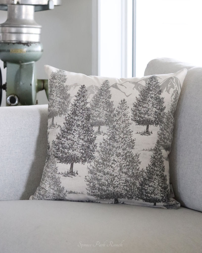 Winter Trees Cotton Throw Pillow