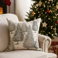 Winter Trees Cotton Throw Pillow