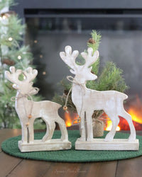 Wood Reindeer on Stand