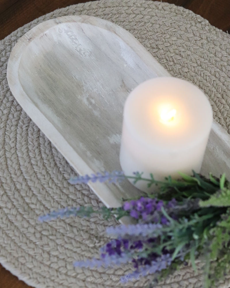 Whitewashed Wooden Tray