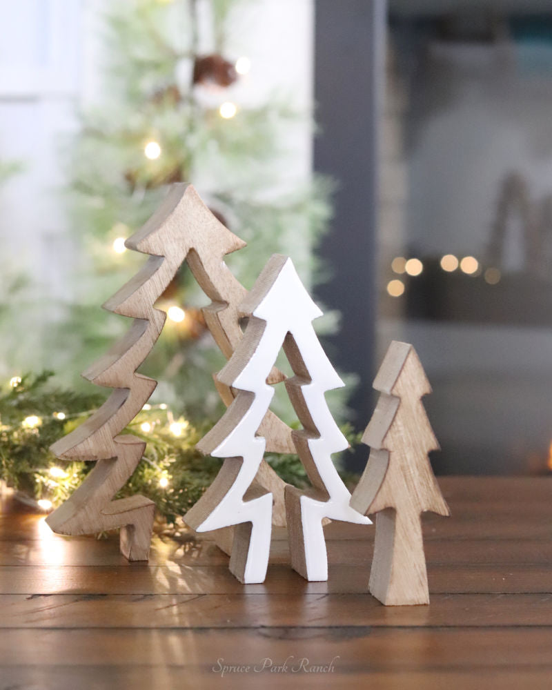 Mango Wood Enamel Layered Tree Cutout