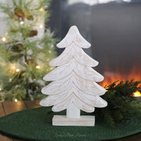 Whitewashed Wood Tree Block