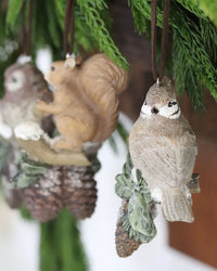 Woodland Fauna on Pinecone Ornament