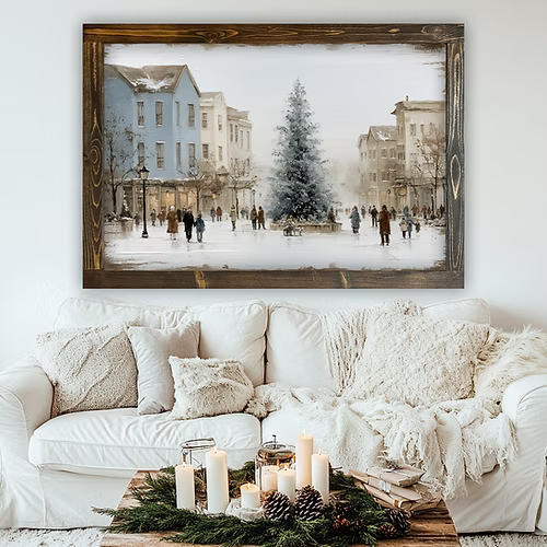 Merrytown Morning Canvas Print