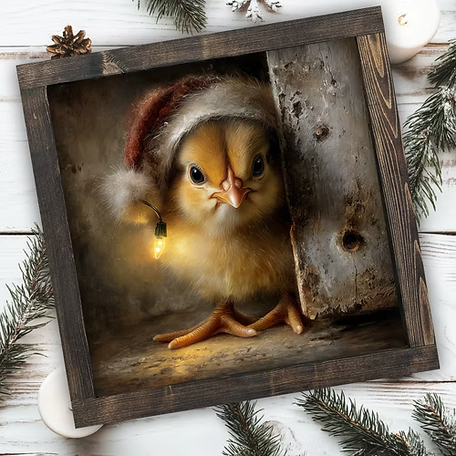 Chickmas Glow Canvas Print