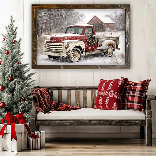 Wreath and Rust Canvas Print