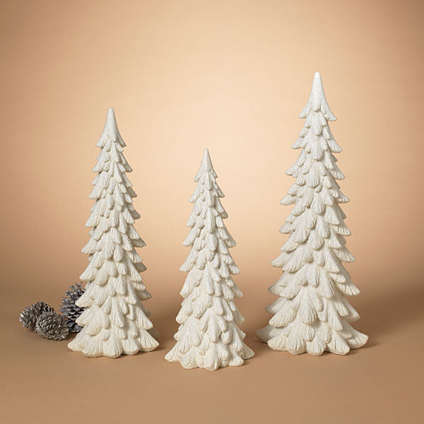 White Resin Snowy Christmas Tree