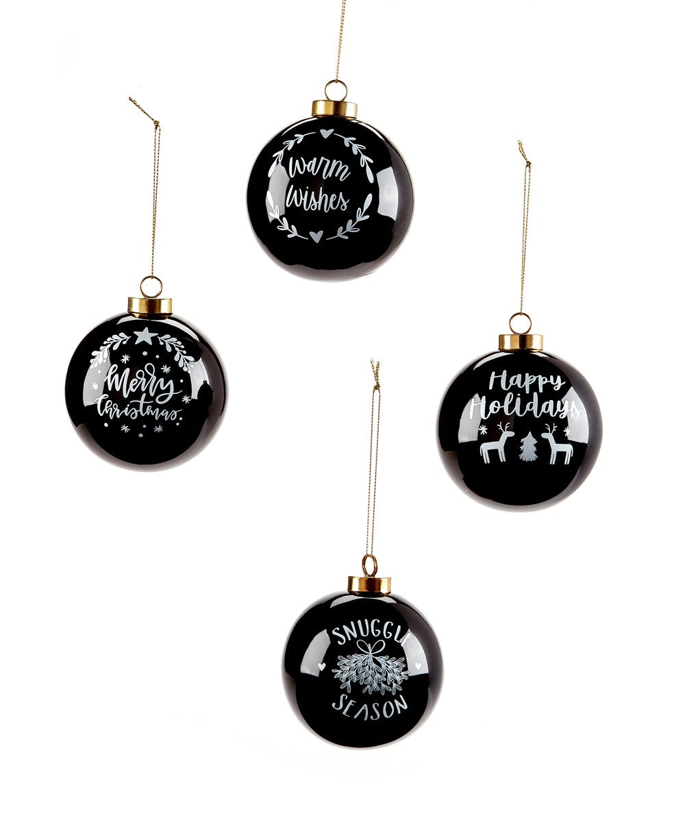 Black Ceramic Ball Ornament