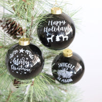 Black Ceramic Ball Ornament
