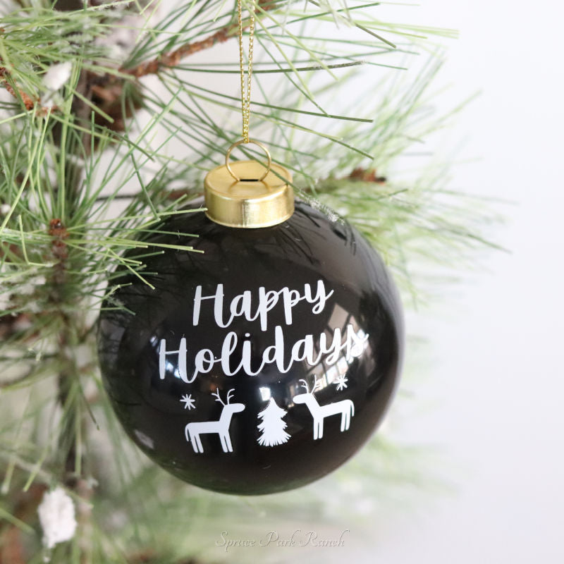 Black Ceramic Ball Ornament