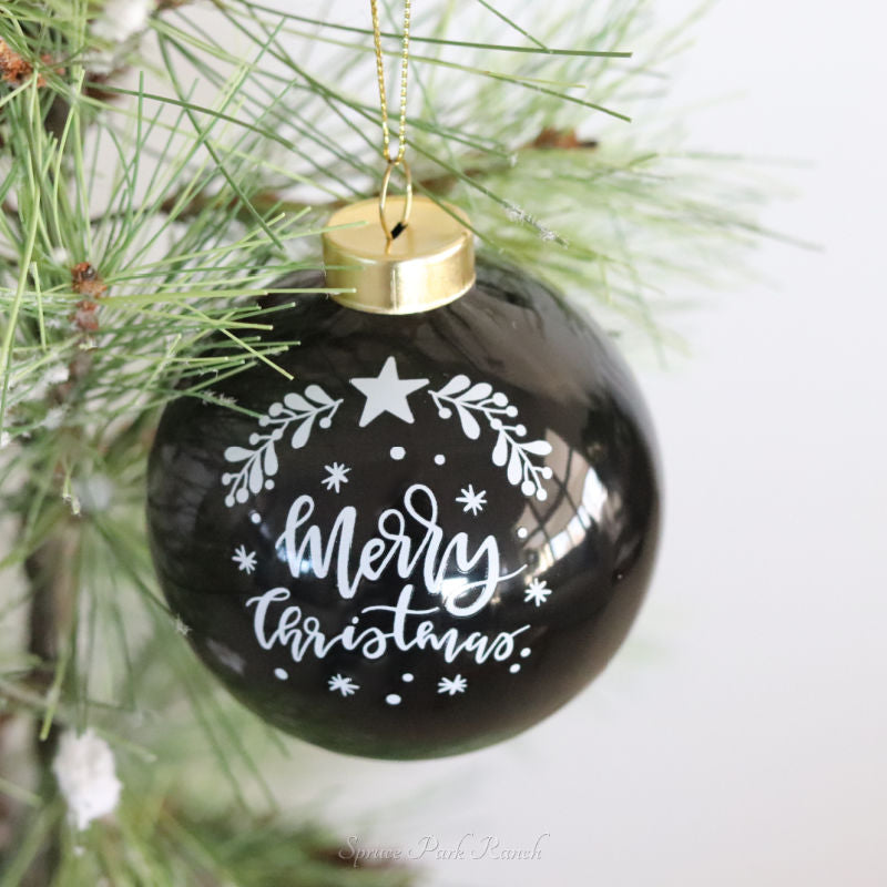 Black Ceramic Ball Ornament