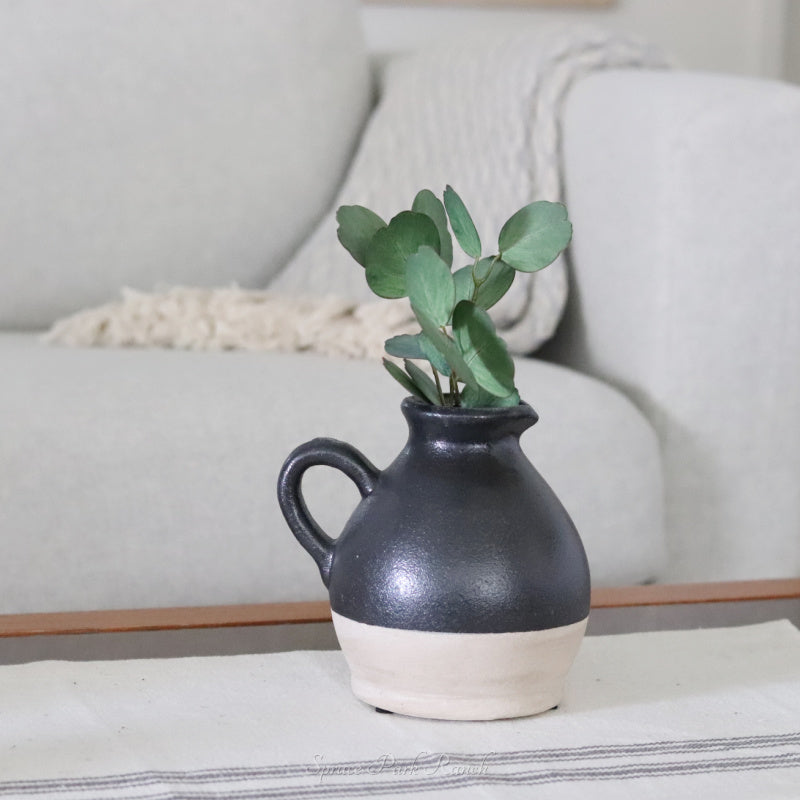 Two Tone Black Ceramic Jug Small