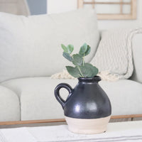 Two Tone Black Ceramic Jug Large