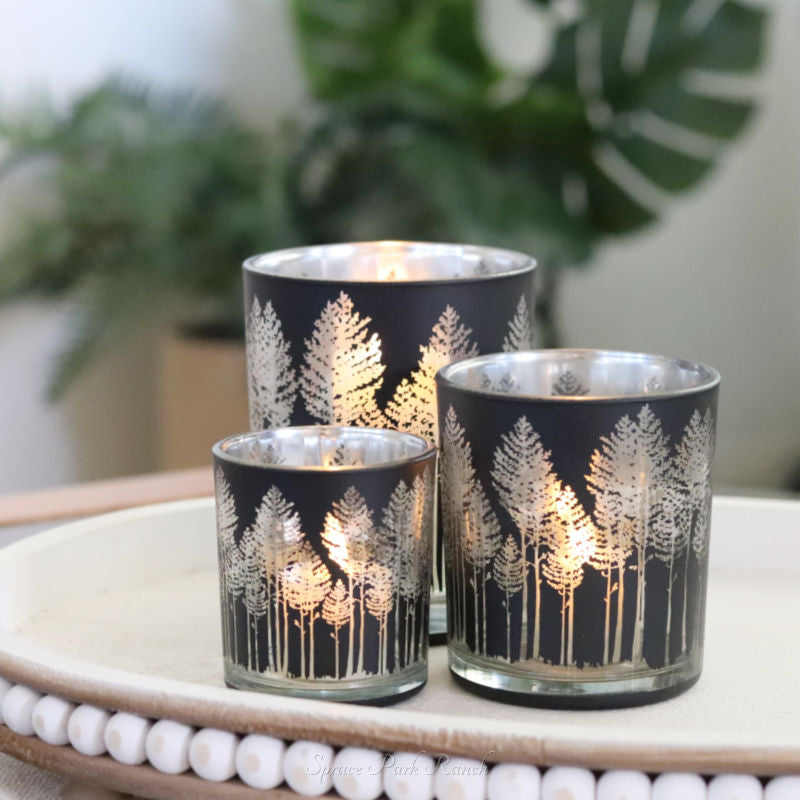 Black and Silver Tree Candle Holder
