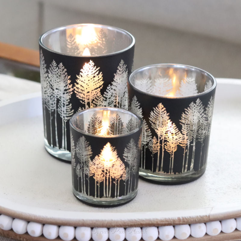 Black and Silver Tree Candle Holder